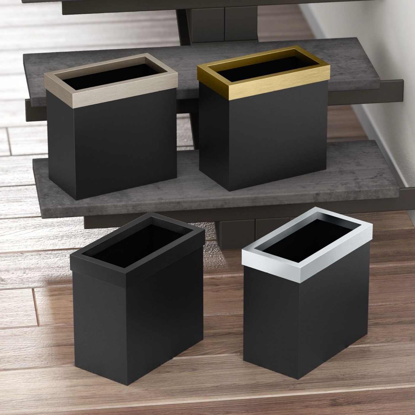 1918 Rectangular Stainless Waste Basket